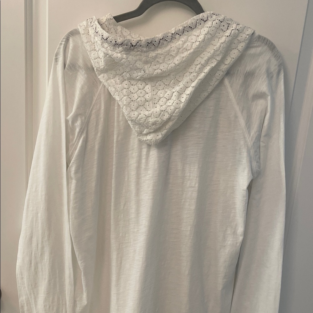 Shyanne White Hooded Pullover with Embroidered Accents and Lace - Picture 11 of 11